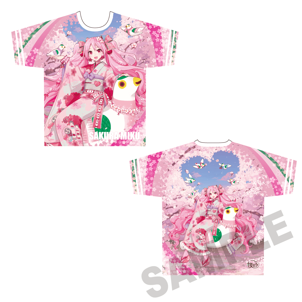 桜ミク×弘前さくらまつり2026 フルグラフィックTシャツ Art by iXima