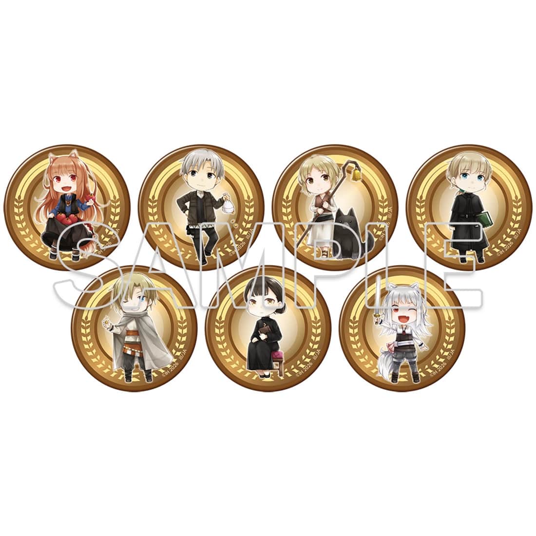 『狼と香辛料』原作20周年記念 トレーディング缶バッジ　描き下ろしミニキャラver.