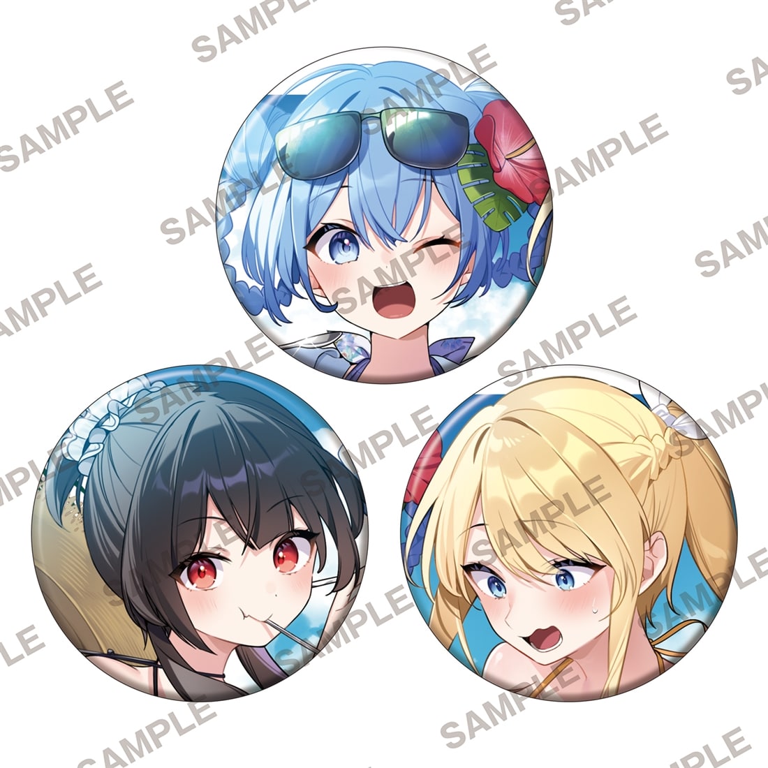 【会場先行】『この素晴らしい世界に祝福を！』描き下ろし缶バッジ3個セット アクア＆めぐみん＆ダクネス