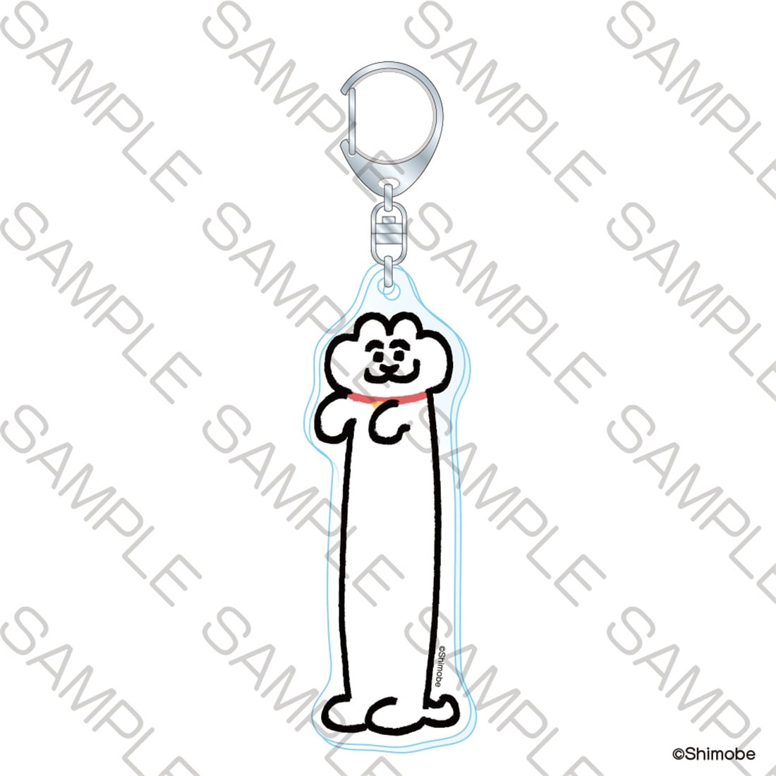 「ねことしもべ」ちょっとロングなアクリルキーホルダー　のびたねこ