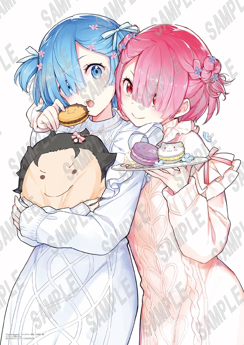 【会場先行】「Re:ゼロから始める異世界生活」B2タペストリー　ラム＆レム_花鶏ハルノ(C108)