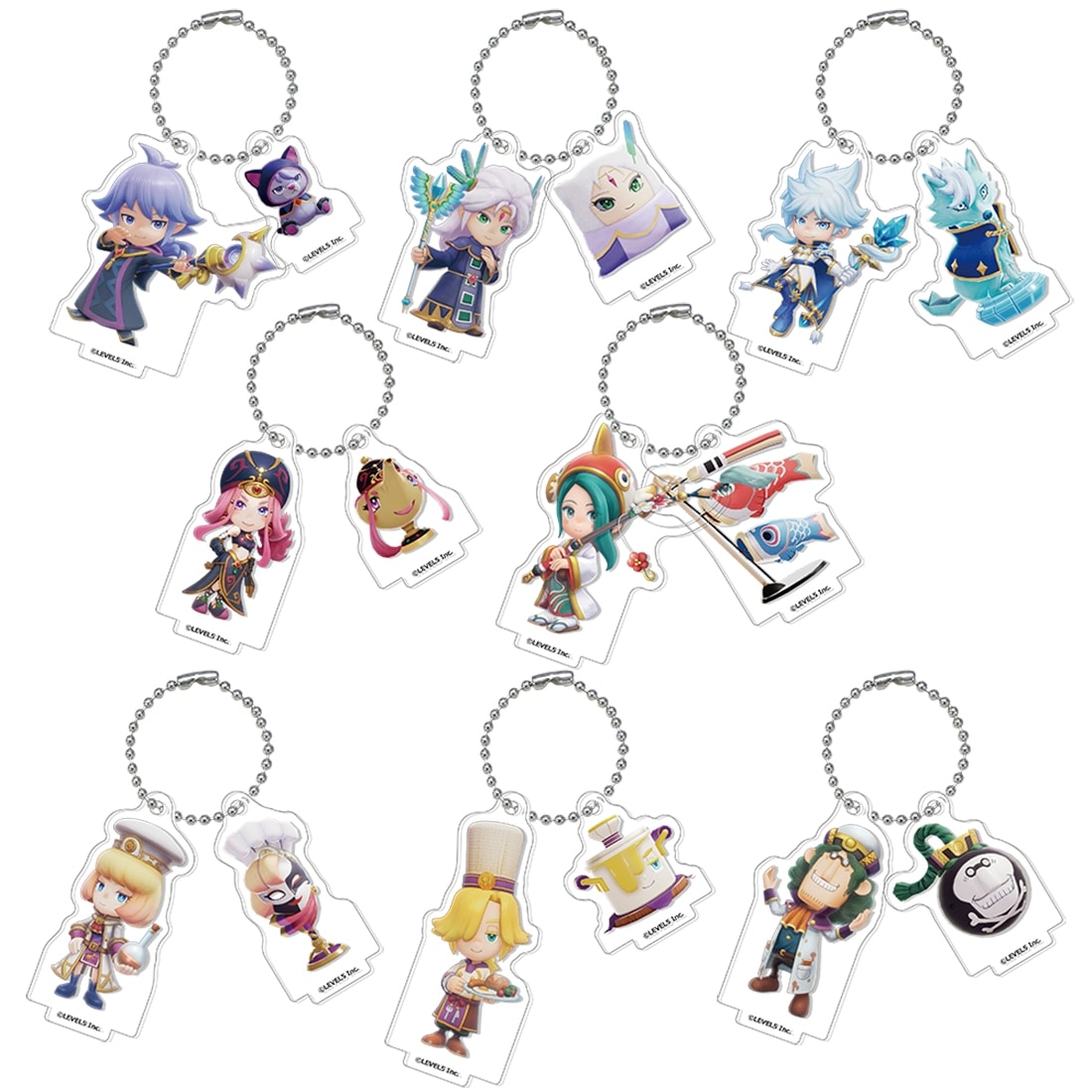 『ファンタジーライフi グルグルの竜と時をぬすむ少女』 仲間キャラクタートレーディングアクリル2連キーホルダースタンド Vol.2 コンプリートセット コンプリートセット