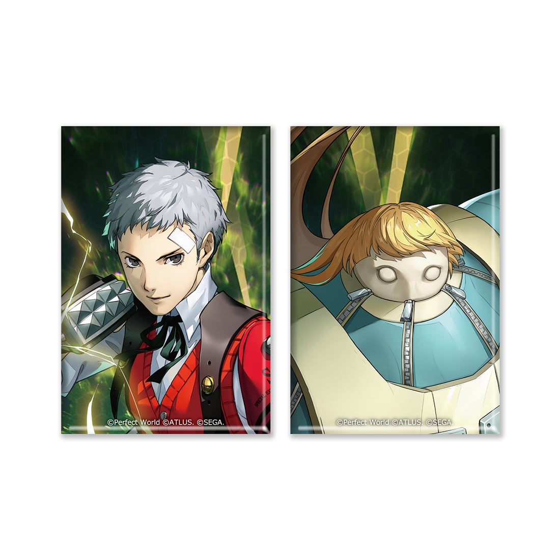 ペルソナ5: The Phantom X スクエア缶バッジ2種セット 真田 明彦＆ポリデュークス 真田 明彦＆ポリデュークス