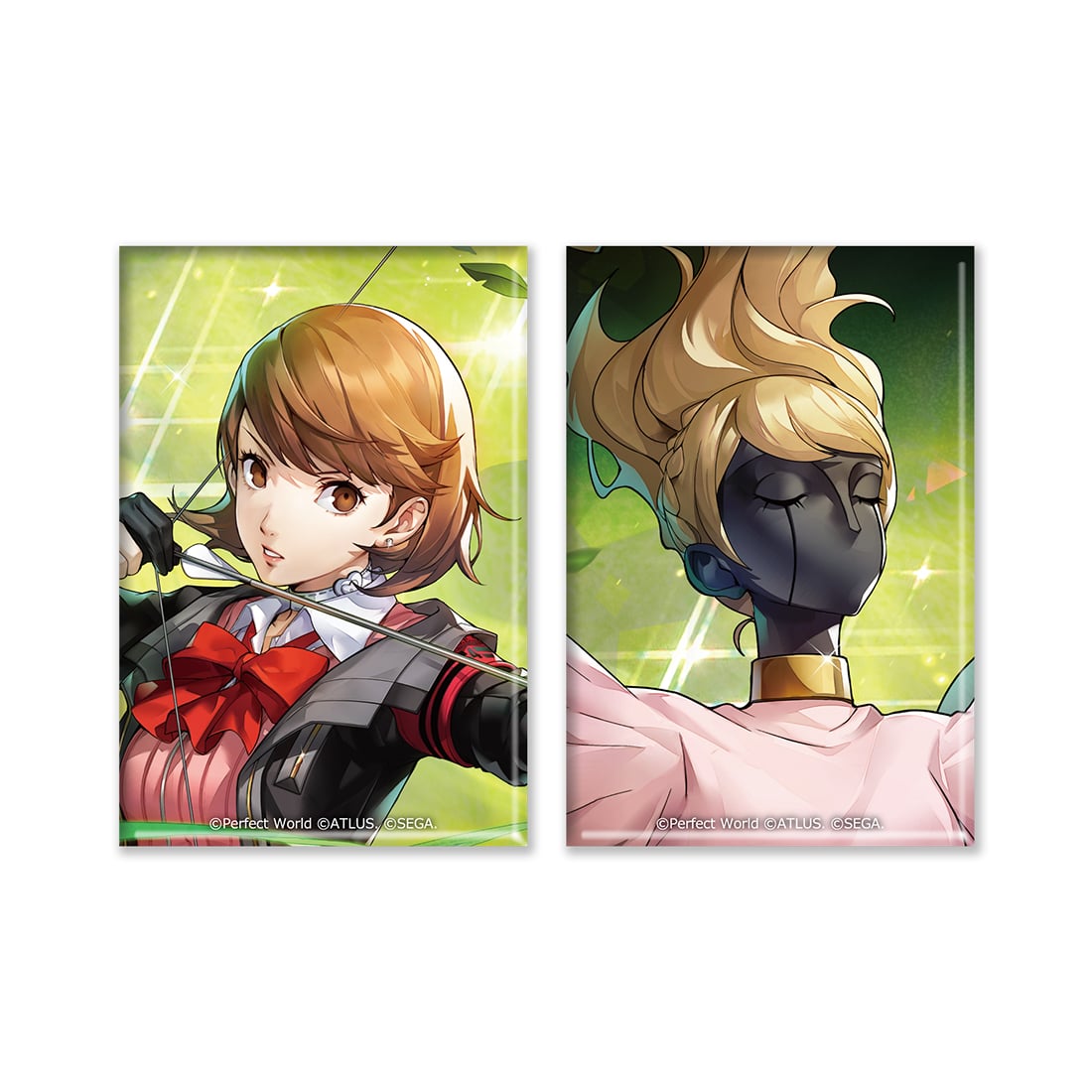 ペルソナ5: The Phantom X スクエア缶バッジ2種セット 岳羽 ゆかり＆イオ 岳羽 ゆかり＆イオ