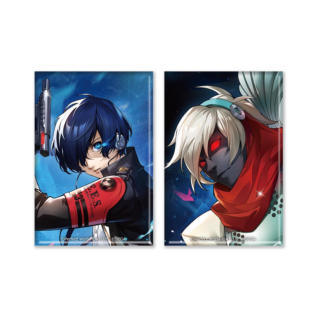 ペルソナ5: The Phantom X スクエア缶バッジ2種セット 結城 理＆オルフェウス 結城 理＆オルフェウス