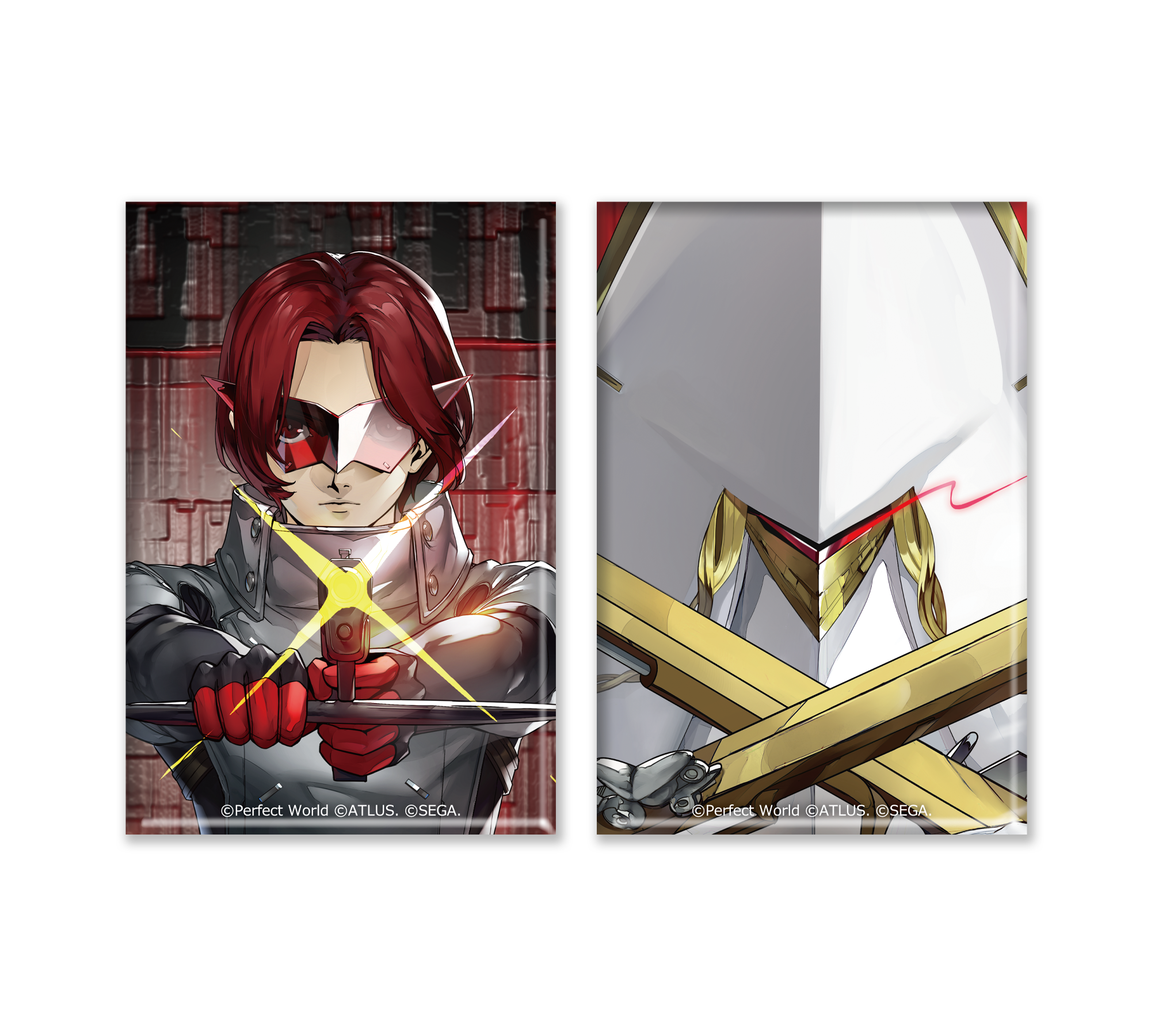 ペルソナ5: The Phantom X スクエア缶バッジ2種セット ワンダー＆ヤノシーク 怪盗団 ワンダー＆ヤノシーク