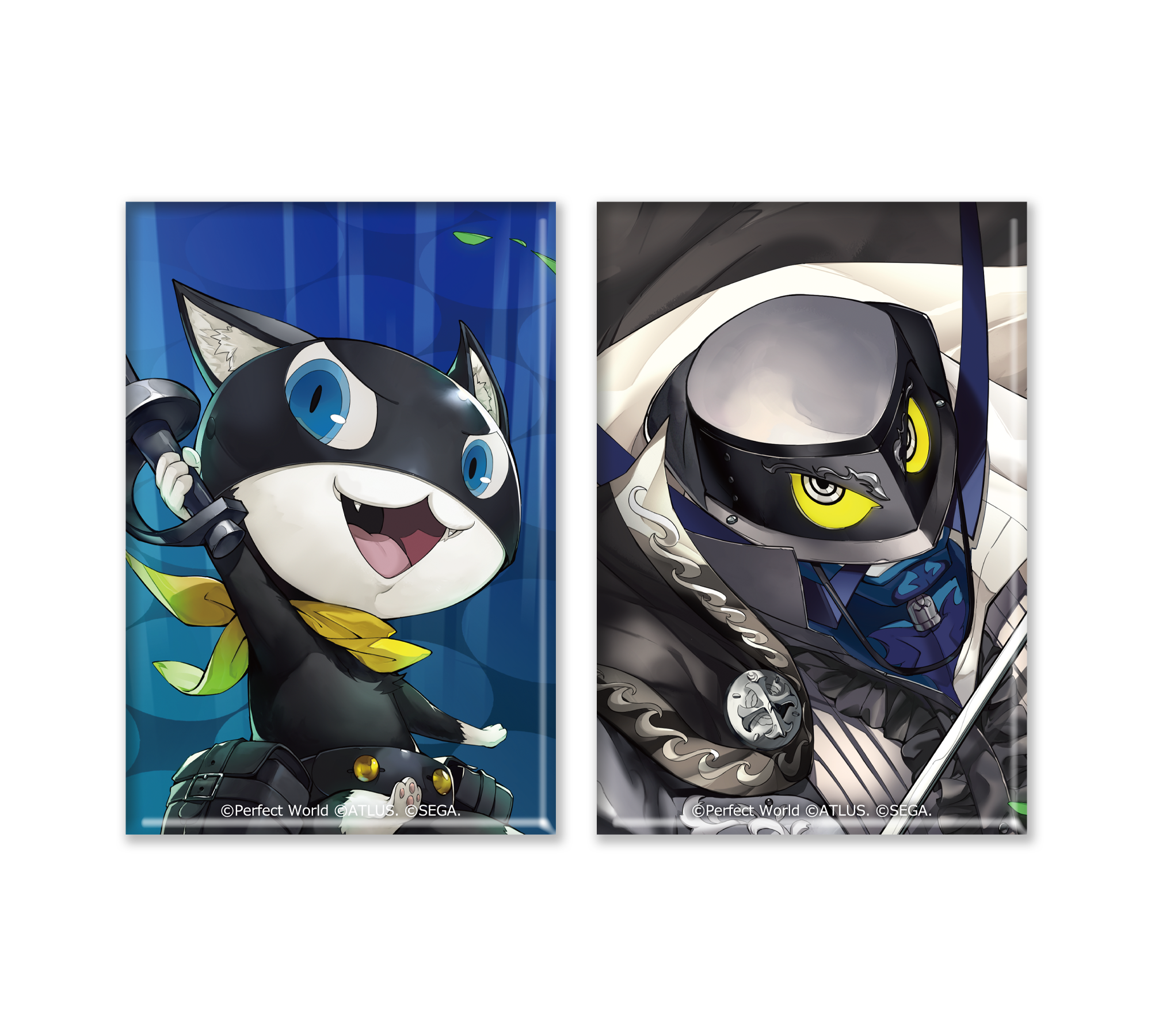 ペルソナ5: The Phantom X スクエア缶バッジ2種セット モナ＆ゾロ 心の怪盗団 モナ＆ゾロ
