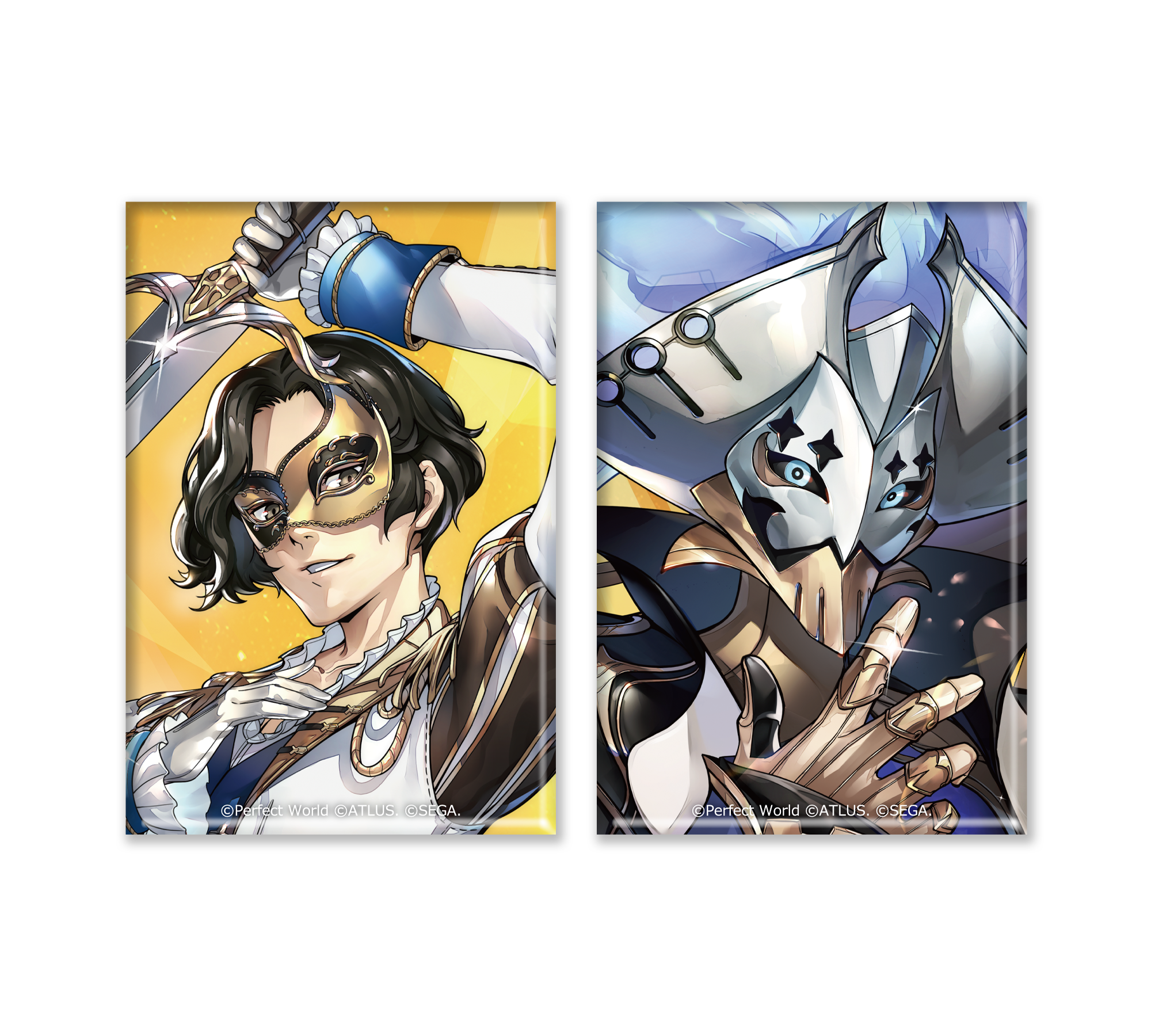 ペルソナ5: The Phantom X スクエア缶バッジ2種セット ルーチェ＆ギーノ 怪盗団 ルーチェ＆ギーノ