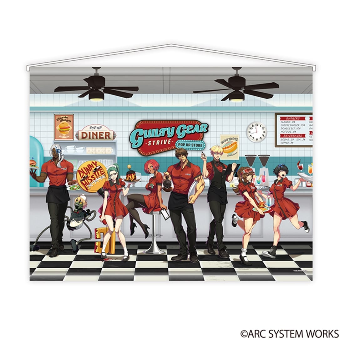 GUILTY GEAR -STRIVE- アメリカンダイナー B2タペストリー 集合 集合