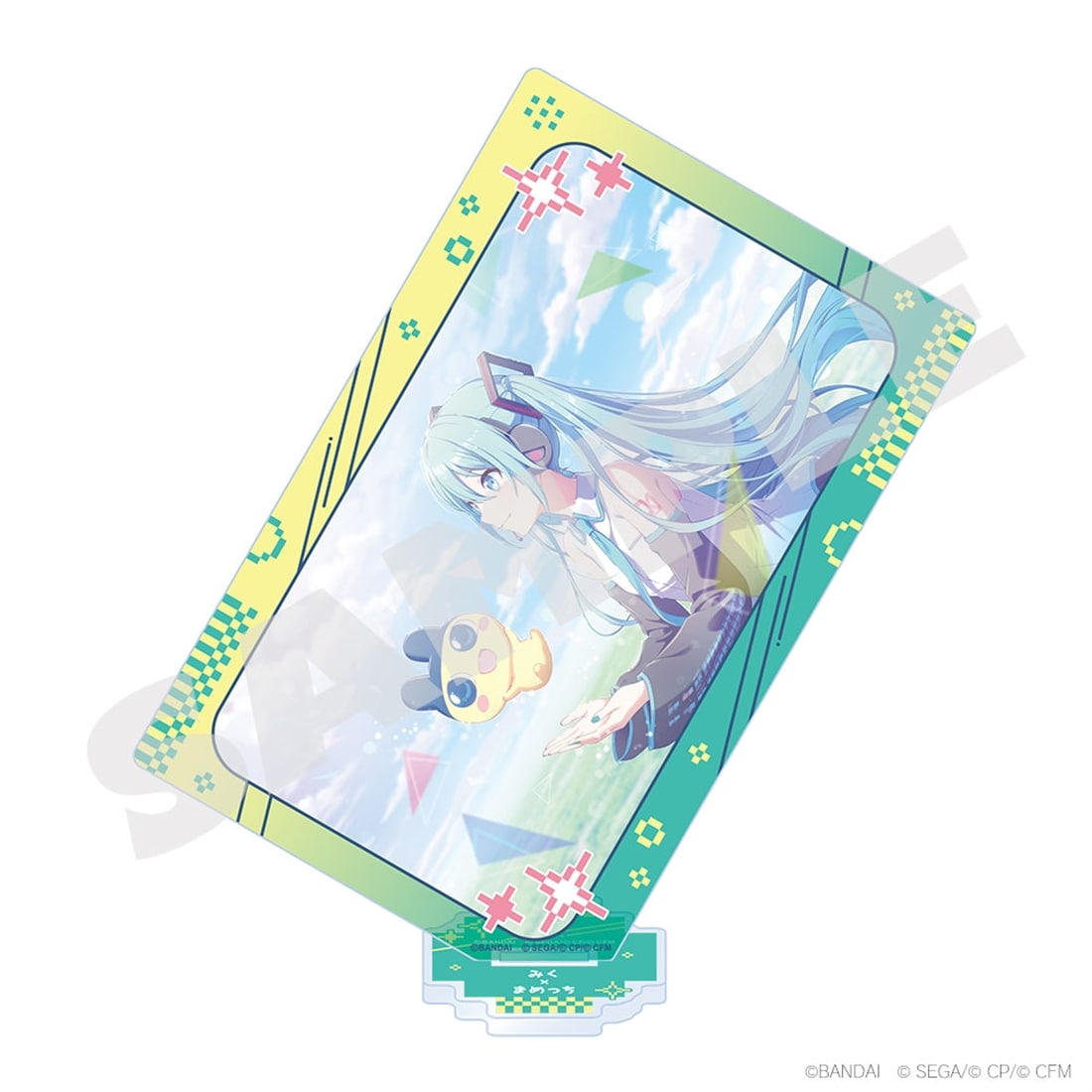  「プロジェクトセカイ カラフルステージ！ feat. 初音ミク×たまごっち」 カード型アクリルスタンド 初音ミク×まめっち1 カード型アクリルスタンド 初音ミク×まめっち1