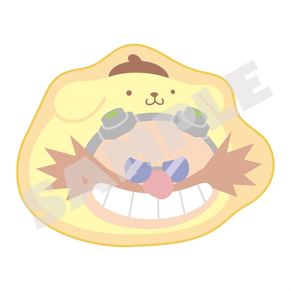 SONIC & FRIENDS×Sanrio characters ダイカットハンドタオル＜Dr.エッグマン×ポムポムプリン＞ ＜Dr.エッグマン×ポムポムプリン＞