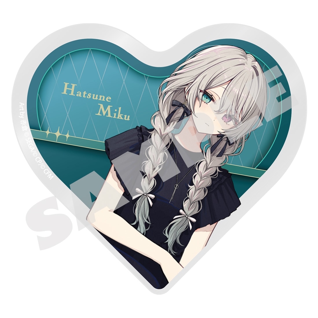 『プロセカ』イラストレーターコラボ ハート型アクリルブロック 誰もいないセカイの初音ミク 誰もいないセカイの初音ミク