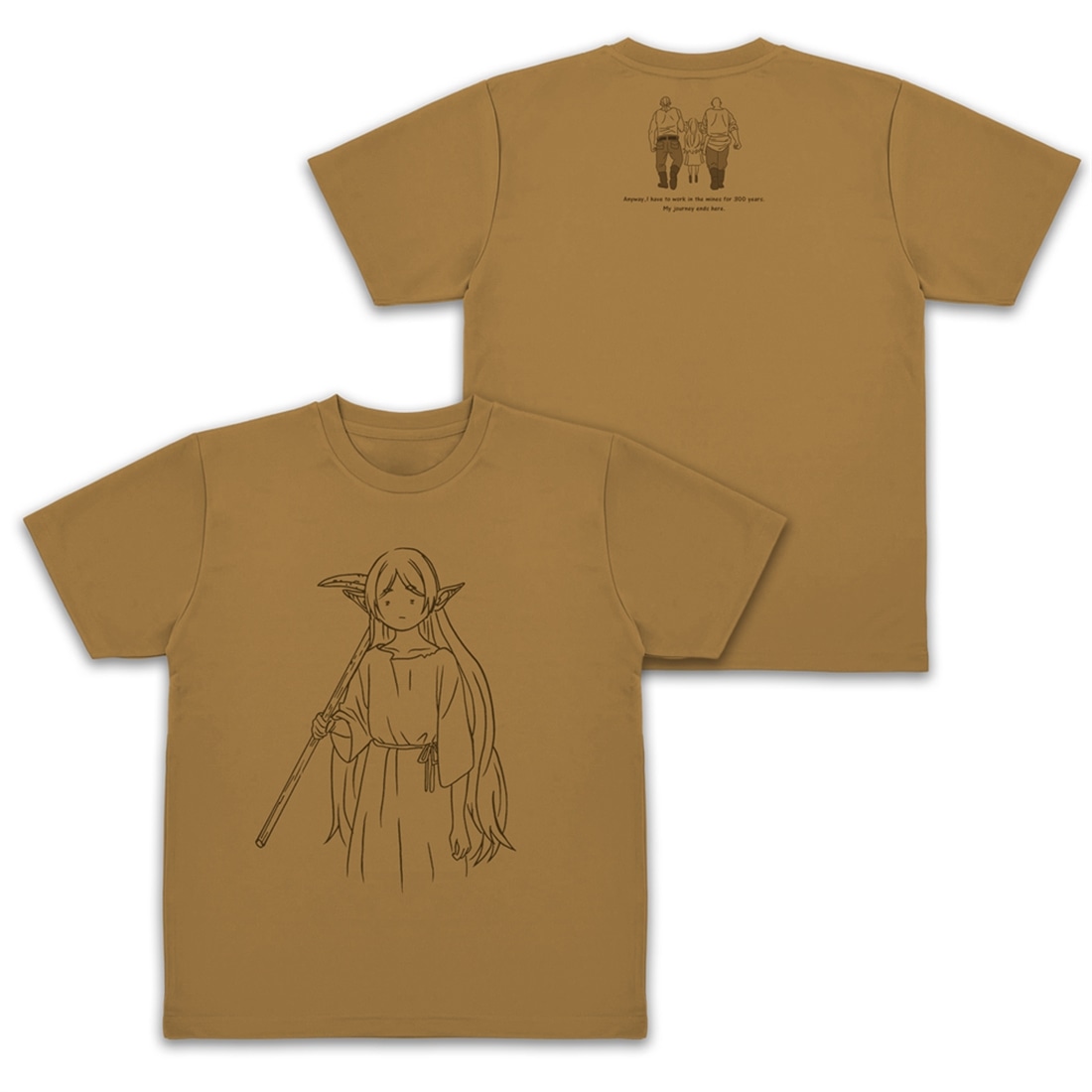 葬送のフリーレン フリーレン 「鉱山で300年働くことになっちゃった」 ドライTシャツ COYOTE S S