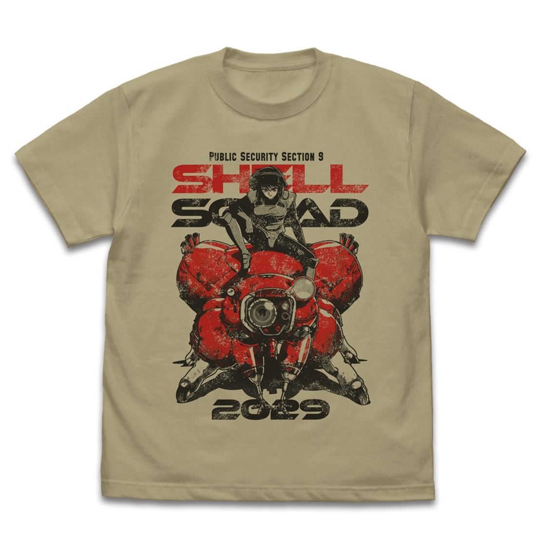 攻殻機動隊 THE GHOST IN THE SHELL TGITS 素子とフチコマ Tシャツ SAND KHAKI S SAND KHAKI S
