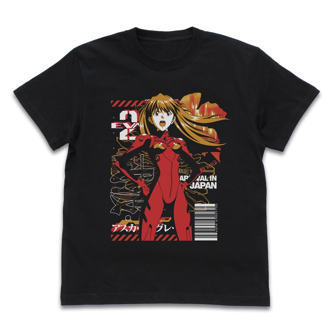 EVANGELION EVA2号機パイロット アスカ Tシャツ BLACK S BLACK S