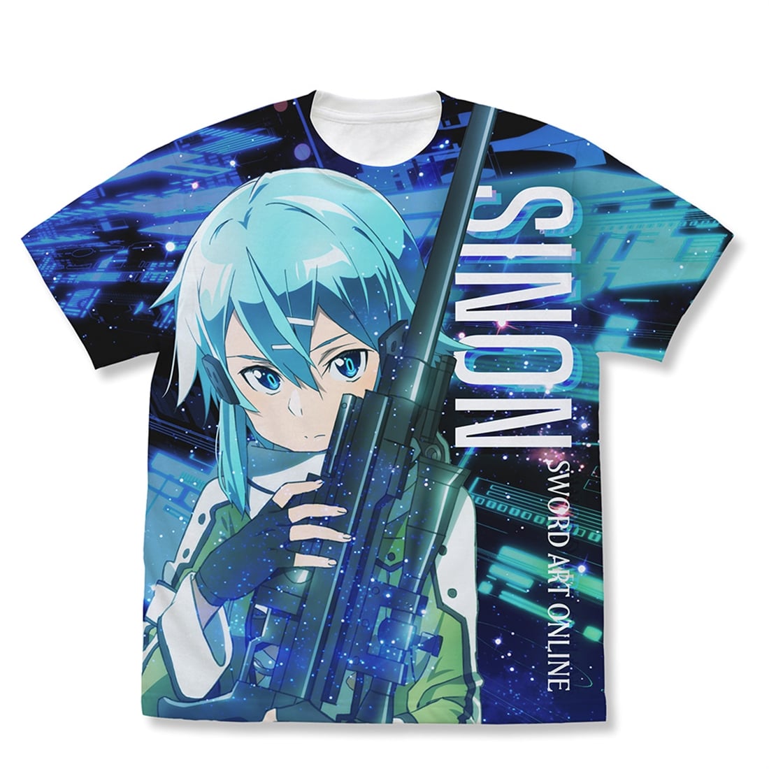 ソードアート・オンライン シノン フルグラフィックTシャツ 氷の狙撃手Ver. WHITE S S
