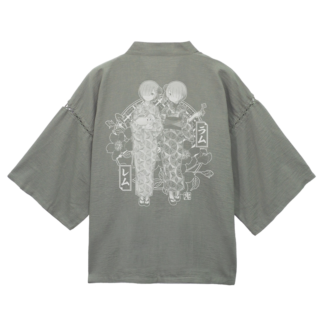 Re:ゼロから始める異世界生活 浴衣姿のラム＆レム 甚平 利休鼠-大（XL～XXL） XL～XXL