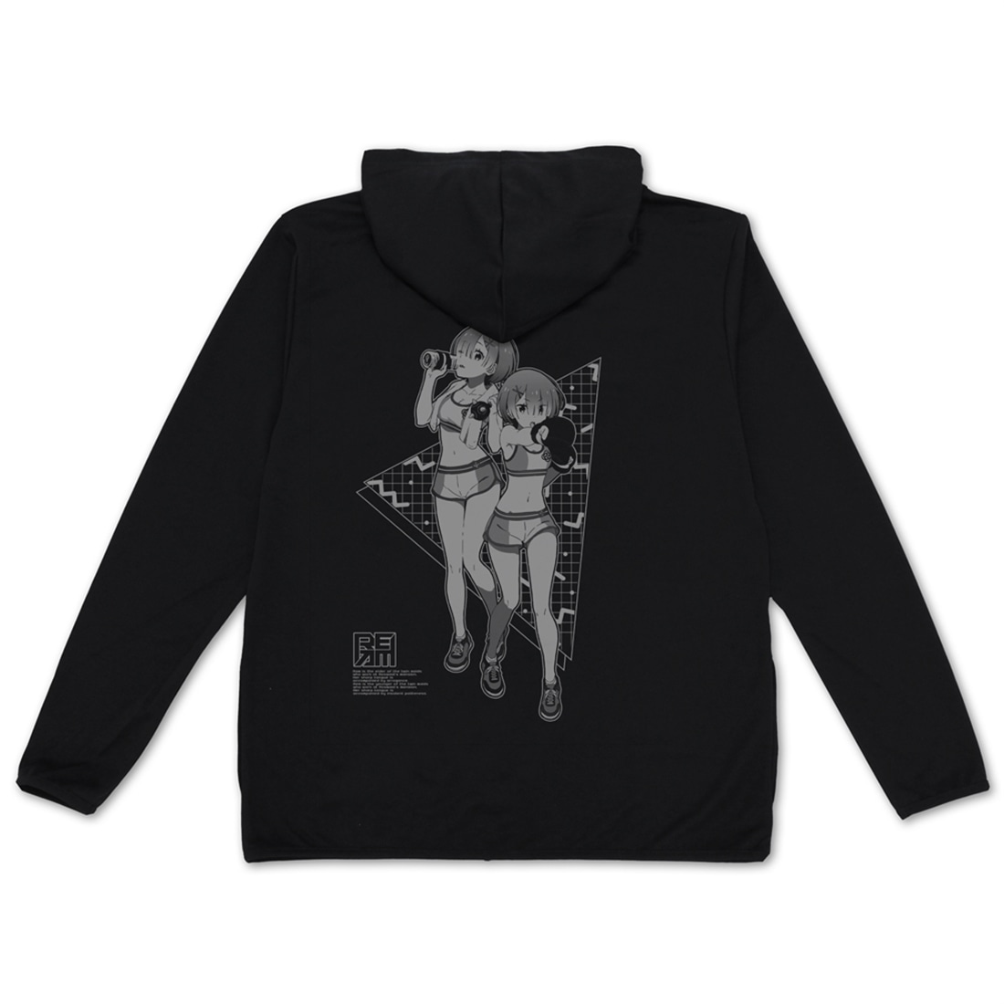 Re:ゼロから始める異世界生活 ラム＆レム 薄手ドライパーカー エクササイズVer. BLACK M M
