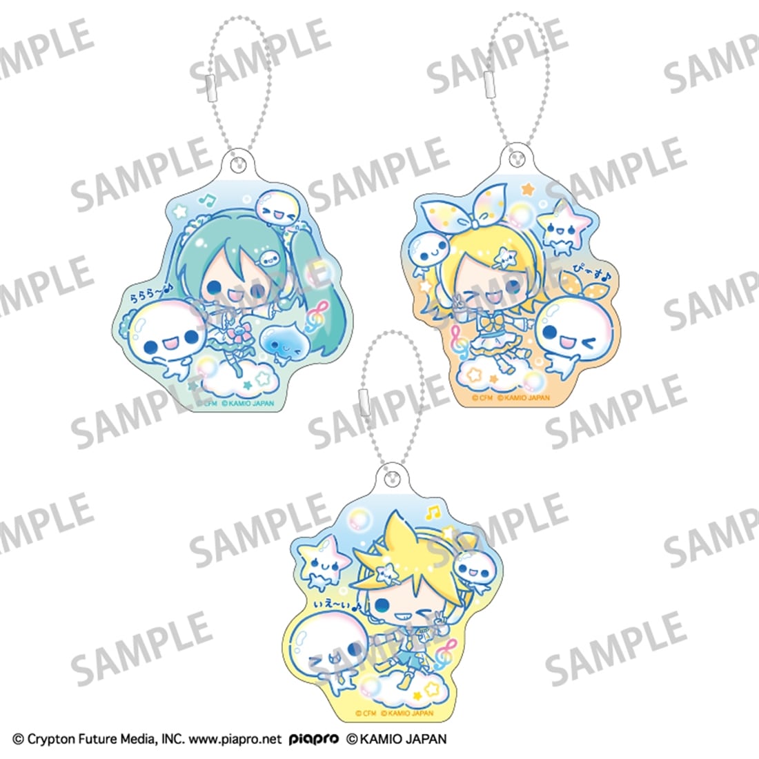 初音ミク×ぷくぷくあわわちゃん アクリルキーホルダーセット 初音ミク・鏡音リン・鏡音レン