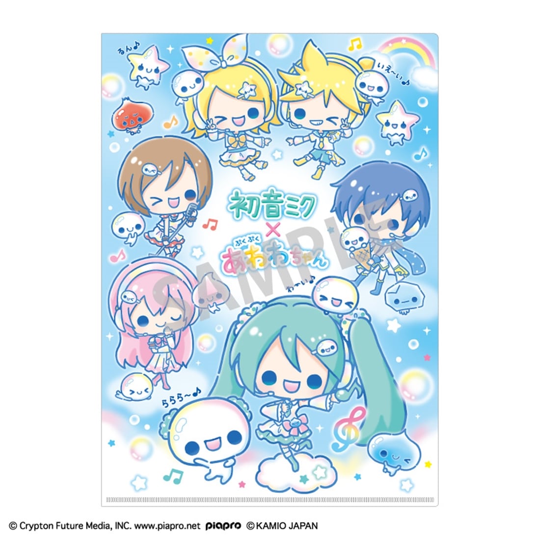 初音ミク×ぷくぷくあわわちゃん A4シングルクリアファイル