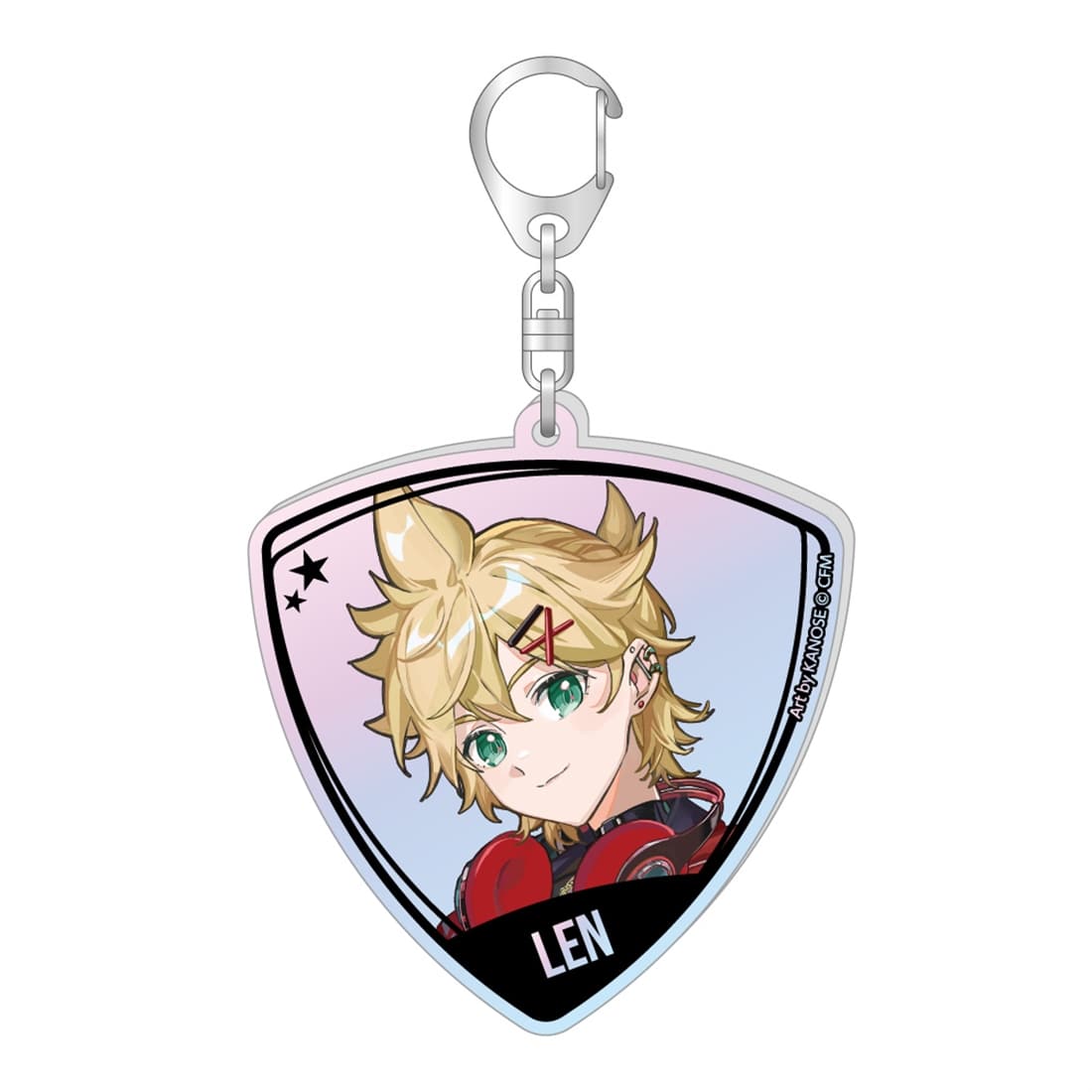 初音ミク ピック型オーロラアクリルキーホルダー バンドver. 鏡音レン