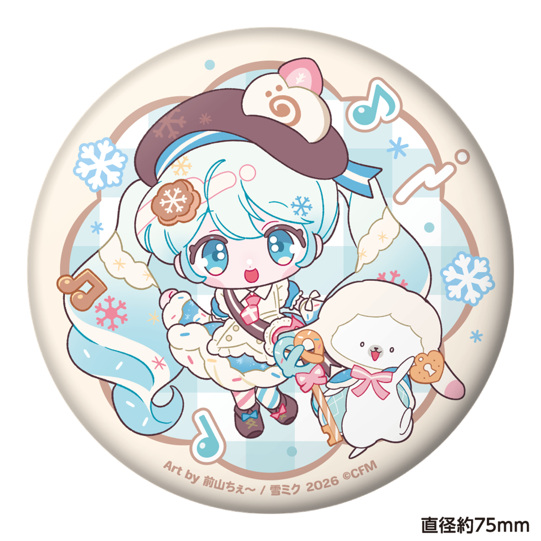 SNOW MIKU 2026 ぷにぷに缶バッジ 初音ミク 前山ちぇ～ ver.