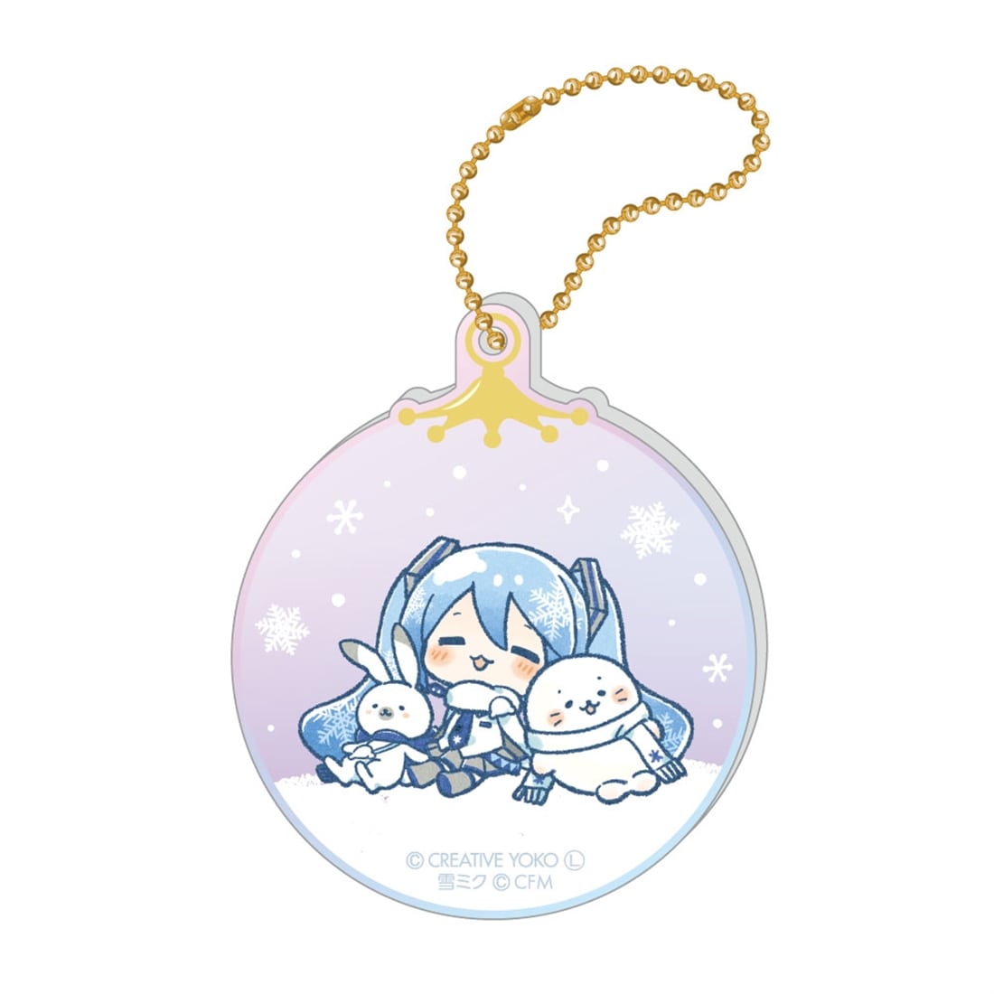 しろたん×雪ミク オーロラアクリルキーホルダー ちびキャラver. B