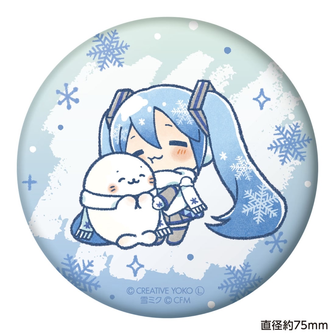 しろたん×雪ミク ぷにぷに缶バッジ ちびキャラver. C