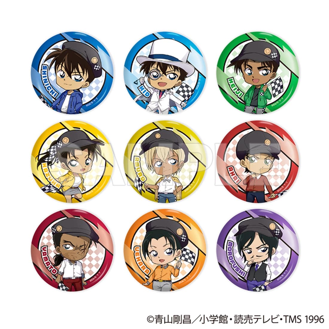 名探偵コナン トレーディング缶バッジ チェッカーフラッグ② 【1BOX】