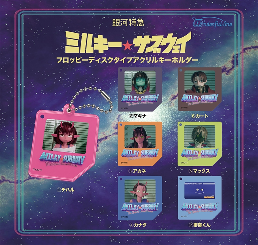 銀河特急 ミルキー☆サブウェイ フロッピーディスクタイプアクリルキーホルダー 【1セット】