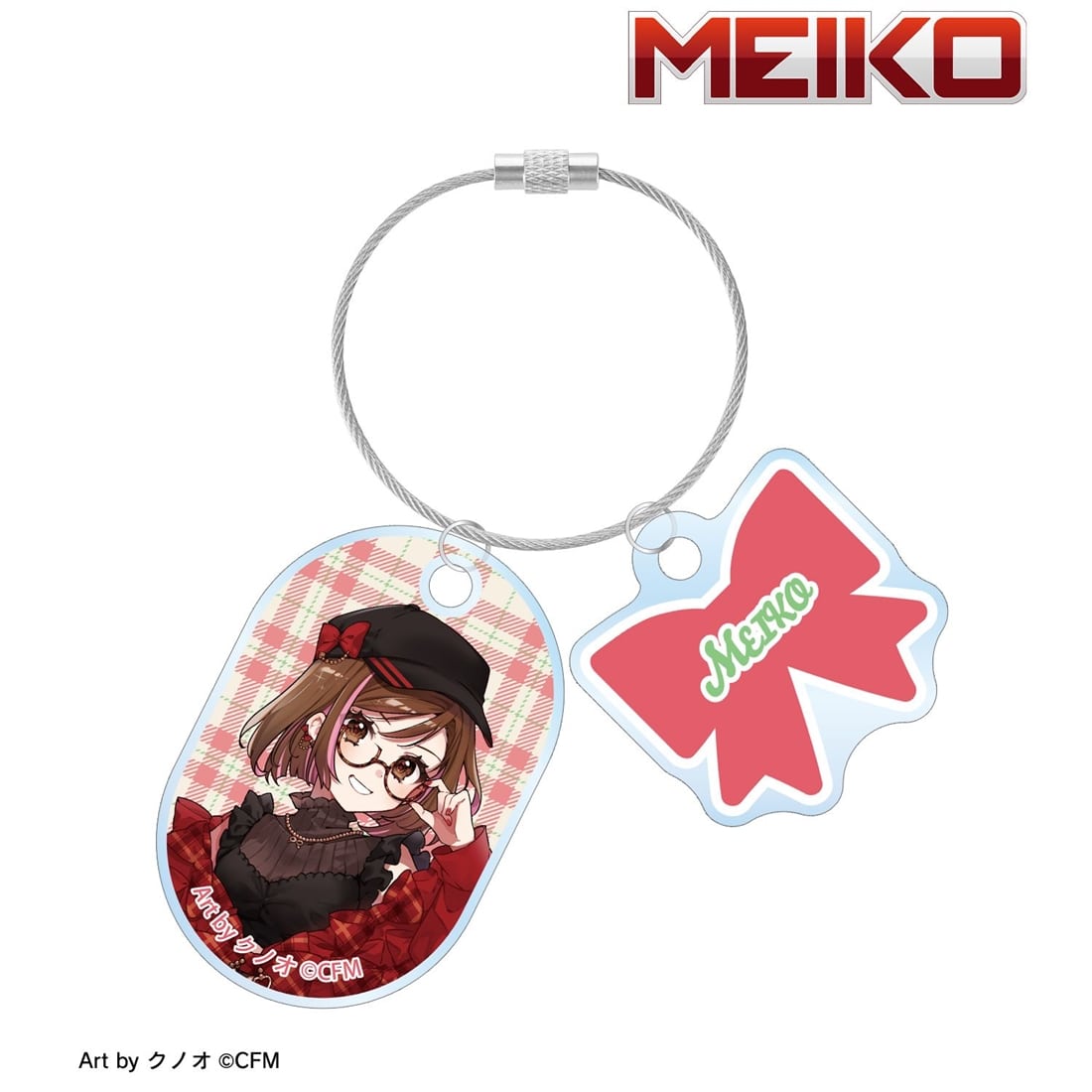 初音ミク 描き下ろし MEIKO 私服ver. Art by クノオ 2連ワイヤーアクリルキーホルダー