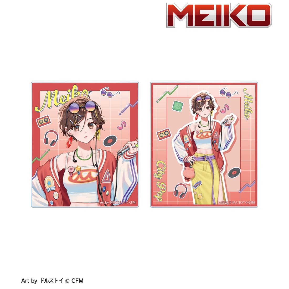 初音ミク 描き下ろし MEIKO シティポップver. Art by ドルストイ アクリルカード2枚セット