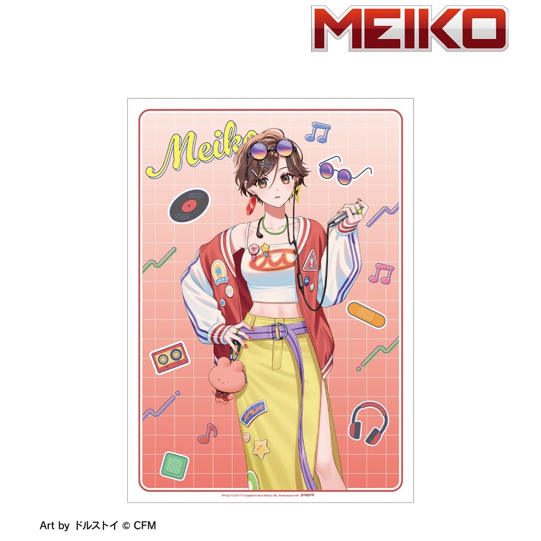初音ミク 描き下ろし MEIKO シティポップver. Art by ドルストイ A3マット加工ポスター