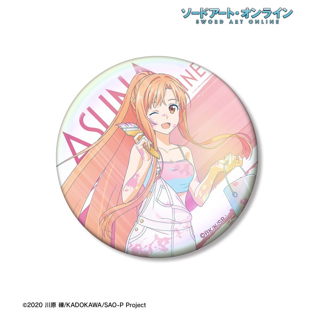 ソードアート・オンライン 描き下ろし アスナ ペイントスタイルver. Ani-Art clear label 第2弾 75mmオーロラ缶バッジ
