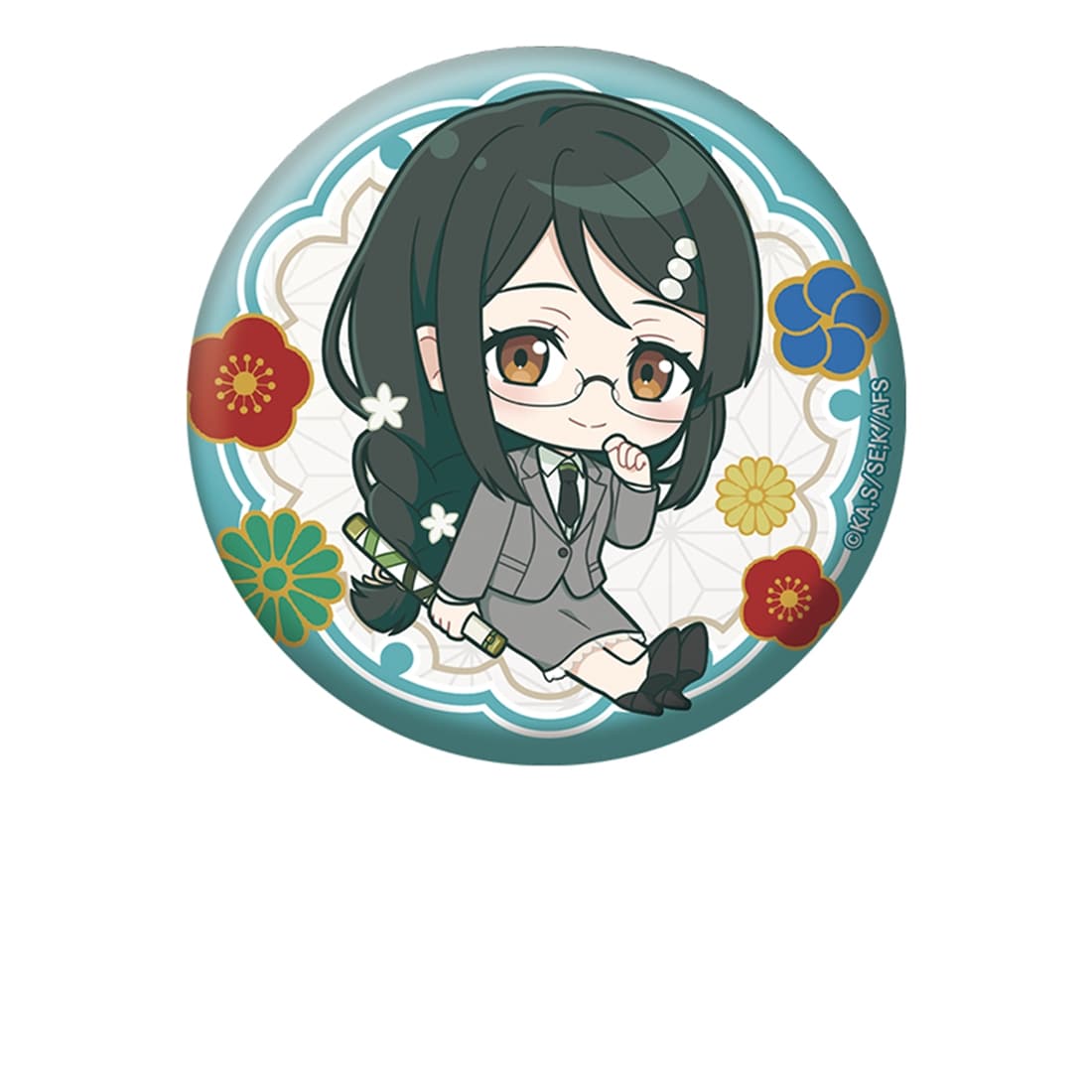 春夏秋冬代行者 春の舞 ぺたん娘缶バッジ 葉桜あやめ