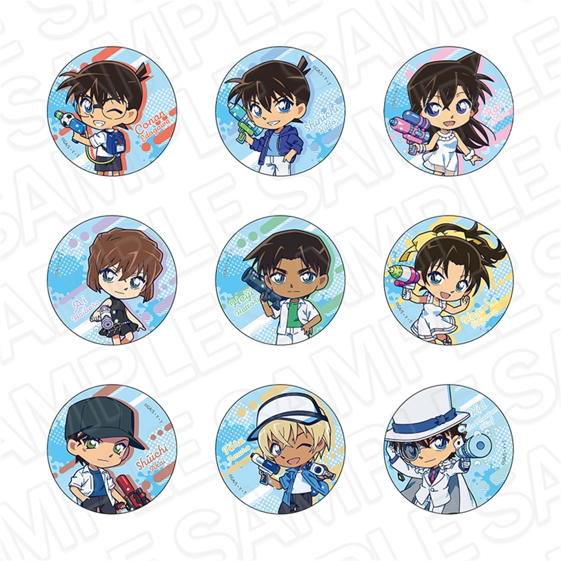 名探偵コナン ホログラムカンバッジ（ランダム） 水鉄砲 ver. 【1BOX】