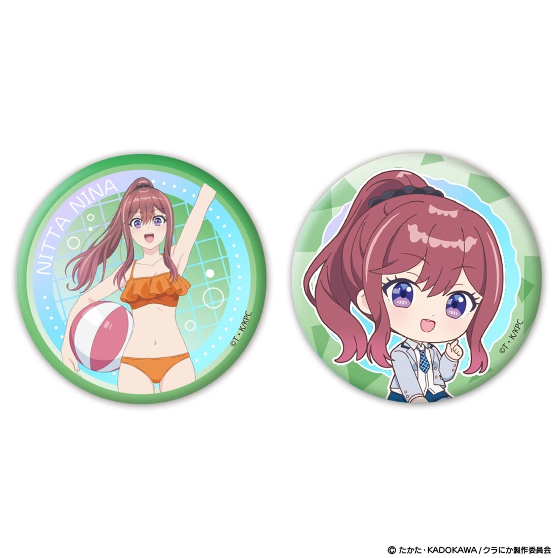 クラスで2番目に可愛い女の子と友だちになった オーロラ缶バッジ2個セット 新田新奈