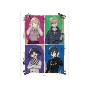 ダンガンロンパシリーズ lackさんイラスト 赤松 楓&天海 蘭太郎&王馬 小吉&最原 終一ヘッドフォンver. A3マット加工ポスター 赤松 楓&天海 蘭太郎&王馬 小吉&最原 終一