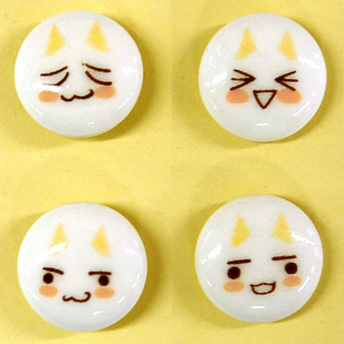 【どこでもいっしょ】トロ陶器プッシュピン4個セット