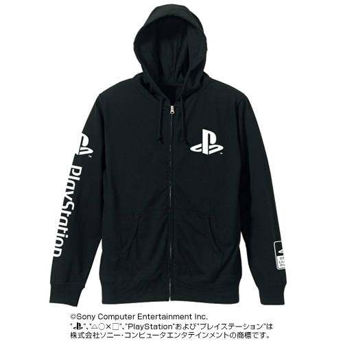 天竺パーカー プレイステーションファミリーマークBLACK-S BLACK-S