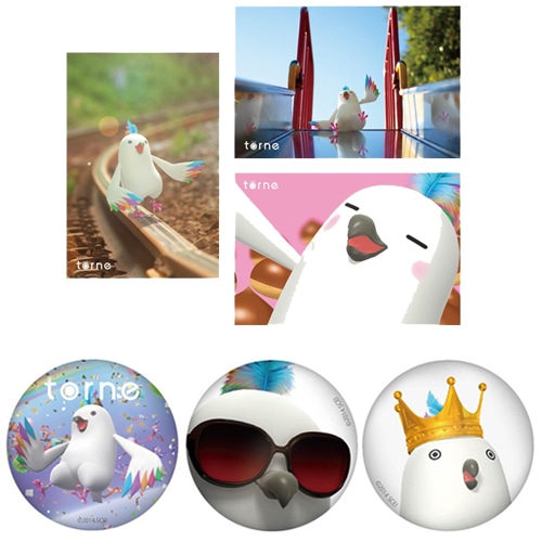 「torne(トルネ)」 トルネフ ポストカードセット（3枚入り）&缶バッジセット