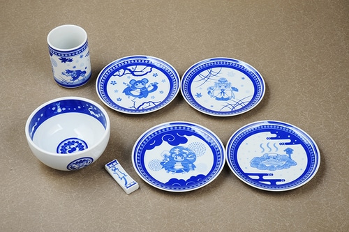 『俺の屍を越えてゆけ2』コーちん和食器 3点セット（どんぶり・湯呑・丸皿4種）【特典　箸置き付】 3点セット（どんぶり・湯呑・丸皿4種）【箸置き付】