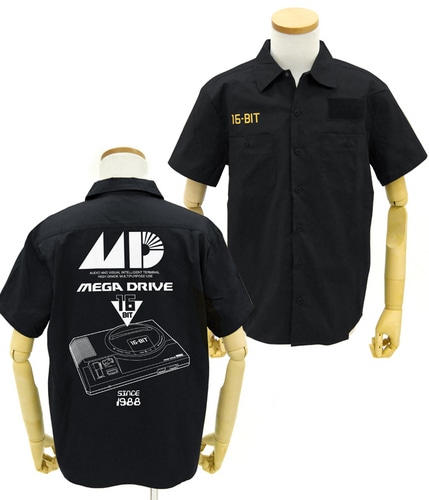 メガドライブ ワッペンベースワークシャツBLACK XL BLACK XL