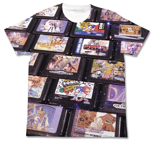 メガドライブ カートリッジ フルグラフィックTシャツWHITE M WHITE M