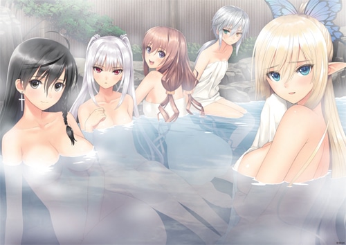 シャイニング・ヒロインズ　B2サイズクリアポスター「湯けむり幻想」【TGS2015グッズ】