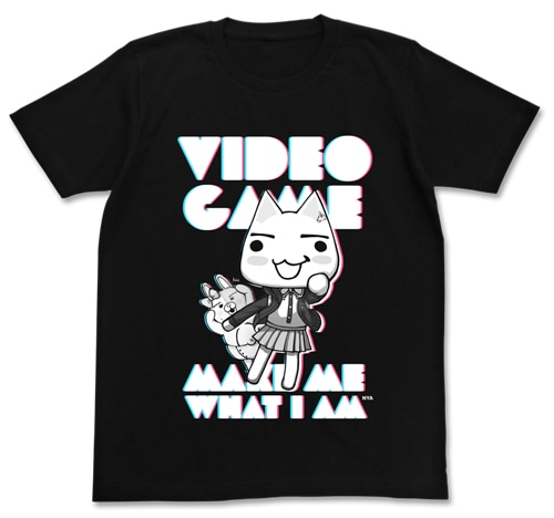 『どこでもいっしょ』×『ダンガンロンパ』七海トロTシャツBLACK-M BLACK-M