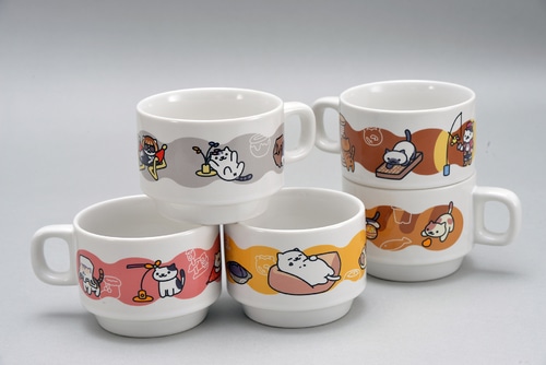 ねこあつめ スタッキングマグ「ね」「こ」「あ」「つ」「め」5種セット【割引あり】 「ね」「こ」「あ」「つ」「め」5種セット【割引あり】