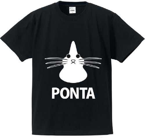 猫のぽんた フェイスTシャツ ブラック Sサイズ ブラック Sサイズ