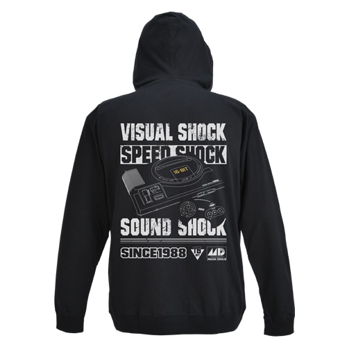 メガドライブ 3SHOCK 天竺パーカーBLACK-S BLACK-S