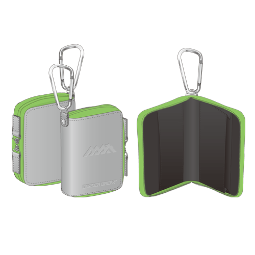 【ボーダーブレイク】コイン&ICカードケース　グレイ&グリーン